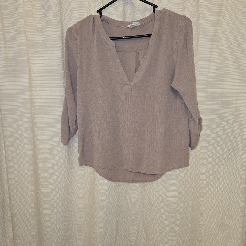 Women's Mauve V-Neck Blouse